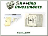 Browning Baby 25 Auto Nickel Plated Belgium 1965 2.5” Excellent w Manual - Image 1 of 4