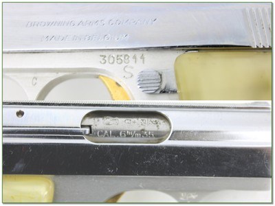 Browning Baby 25 Auto Nickel Plated Belgium 1965 2.5” Excellent w Manual - Image 4 of 4