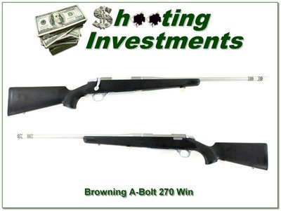 Browning A Bolt II Stainless Stalker 270 Win 22” Rifle w BOSS - Image 1 of 4