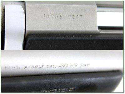 Browning A Bolt II Stainless Stalker 270 Win 22” Rifle w BOSS - Image 4 of 4