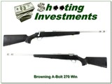 Browning A Bolt II Stainless Stalker 270 Win 22” Rifle w BOSS - Image 1 of 4