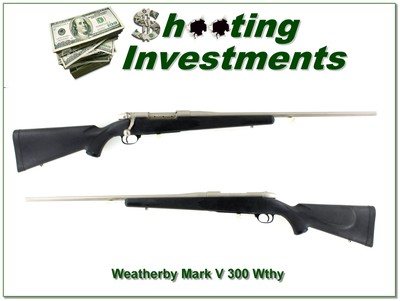 Weatherby Mark V Alaskan 300 Wby Mag Nickel Plated All Weather 24” Rifle - Image 1 of 4