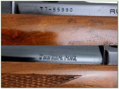 Ruger M77 7mm Rem Mag Red Pad 24” Rifle w Rings 1983 - Image 4 of 4