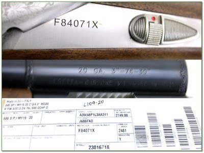 Beretta 686 Silver Pigeon 20 Ga 30” w Box, Case, and Chokes Excellent - Image 4 of 4