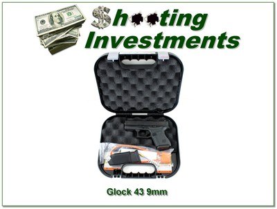 Glock 43 9mm 3.41” Semi Auto Pistol w Trijicon Sites and Box and Extra Magazine - Image 1 of 4