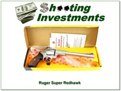 Ruger Super Redhawk 44 Mag 9.5” Stainless Revolver w Box and Rings 1988 - Image 1 of 4