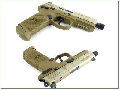 FN FNX-45 Tactical 45 ACP FDE 6” Threaded Pistol LNIC with Extras - Image 3 of 4