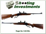 Ruger No. 1 243 Win Tropical 22” Red Pad 1979 Rifle - Image 1 of 4