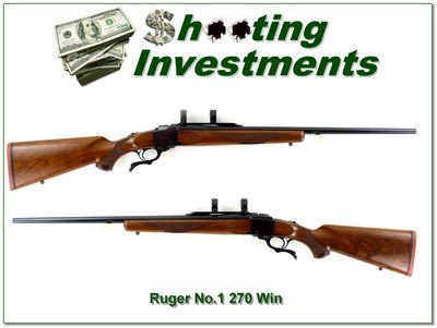 Ruger No. 1 B 270 Win Pre Warning 26” Rifle w Rings 1976 Excellent - Image 1 of 4