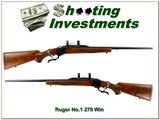 Ruger No. 1 B 270 Win Pre Warning 26” Rifle w Rings 1976 Excellent