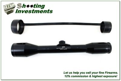 Vintage Nickel Supra 6x43mm L52 E/D German Gloss Rifle Scope w Covers and Fine Reticle - Image 1 of 4