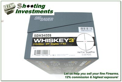 Sig Sauer Whiskey 3 4-12x40mm Graphite Rifle Scope w Illuminated Quadplex Reticle - Image 5 of 5
