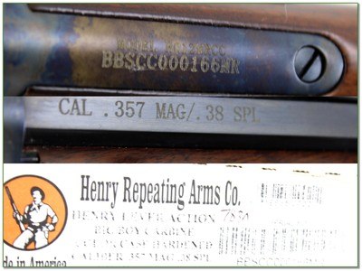 Henry Big Boy Carbine Case Color 357 Mag H012MRCC 16” LNIB - Image 4 of 4