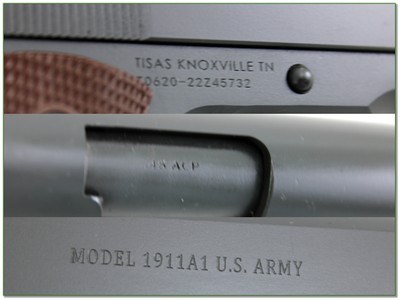 Tisas 1911 45 ACP 1911A1 US Army 5” Pistol LNIB w 2 Mags and Grips - Image 4 of 4