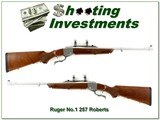 Ruger No. 1 A Light Sporter 257 Roberts Stainless 22” Rifle w Rings 2005 Excellent - Image 1 of 4