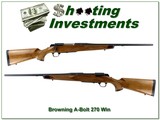Browning A Bolt Medallion 270 Win 22” Rifle Near New