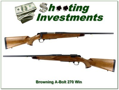 Browning A Bolt Medallion 270 Win 22” Rifle Near New