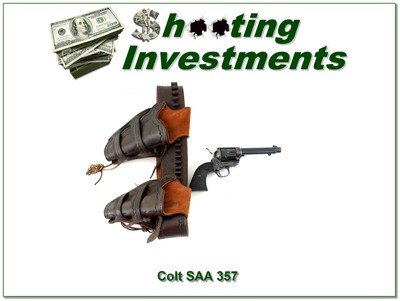 Colt Single Action Army SAA 357 Mag Case Color w Leather Holster Belt Excellent - Image 1 of 4