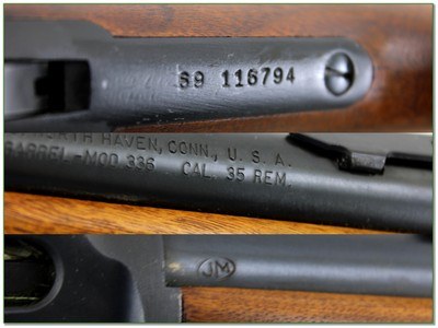 Marlin Model 336 35 Rem Rifle JM Pre Safety 20” 1969 Excellent - Image 4 of 4