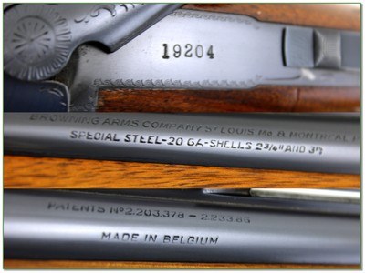 Browning Superposed 20 Ga Belgium RKLT 26” IC / M 1960 Excellent - Image 4 of 4