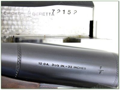 Beretta Silver Hawk 10-gauge Side x Side Shotgun 32” F Excellent - Image 4 of 4