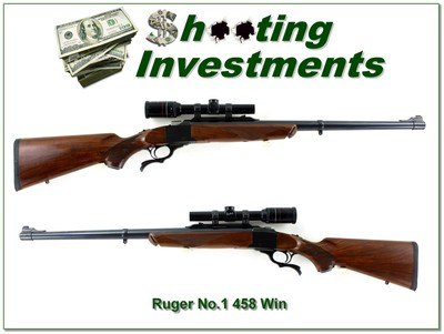 Ruger No. 1 Tropical 458 Win Mag 24” Rifle w Rings and Weatherby Scope - Image 1 of 4