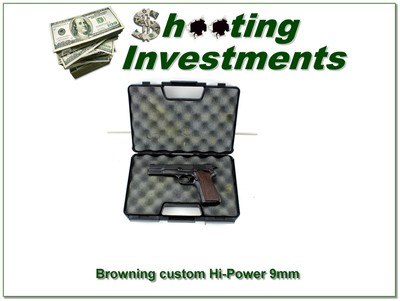 Custom Belgian Heinie Browning Hi-Power 9mm 5” Pistol Like New - Image 1 of 3