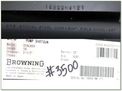 Browning Invector BPS 10 Ga 3.5” Stalker 28” Shotgun NIB - Image 4 of 4