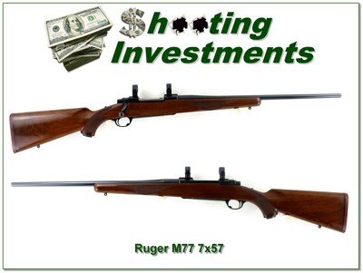 Ruger M77 7x57 Red Pad 22” Rifle w Rings 1980 Excellent Wood Figure Rare - Image 1 of 4
