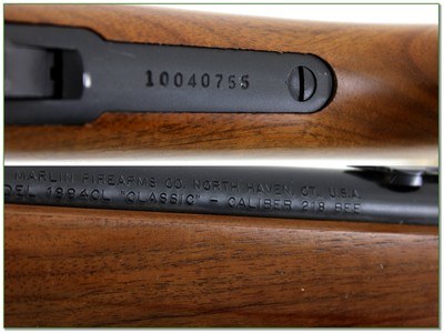 Marlin 1894CL 218 Bee JM Marked 22” Rifle Near New Excellent Wood - Image 4 of 4