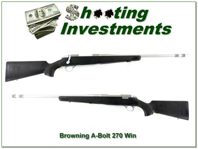 Browning A Bolt II Stainless Stalker 270 Win 22” Rifle w BOSS - Image 1 of 4
