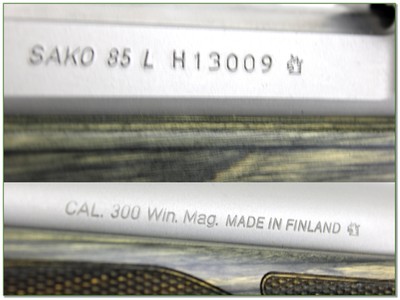 Sako Model 85 L Grey Wolf 300 Win Mag Laminate Stainless 24” Rifle Excellent - Image 4 of 4
