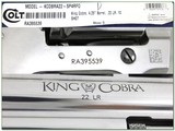 Colt King Cobra 22 LR Stainless 10 shooter like new - Image 4 of 4