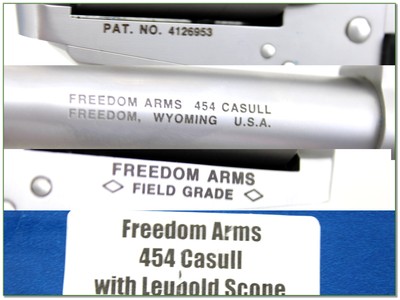 Freedom Arms Model 83 454 Casull Field Grade 7.5” Revolver w Box and Leupold 4x - Image 4 of 4