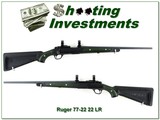 Ruger Model 77/22 22 LR Green Zytel Skeleton 20” Rifle w Rings 1991 Excellent - Image 1 of 4