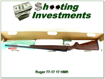 Ruger Model 77/17 17 HMR Walnut 22” Rifle NIB w Rings 2002 - Image 1 of 4