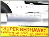 Ruger Super Redhawk 44 Mag 9.5” Stainless Revolver w Box and Rings 1988 - Image 4 of 4