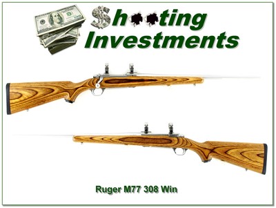 Ruger M77 Mark II 308 Win Stainless Laminate 22” Rifle w Rings 1999 - Image 1 of 4