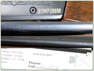 Browning BAR Safari 270 Win 22” w BOSS w Box and Leupold VX-II 4-12 - Image 4 of 4