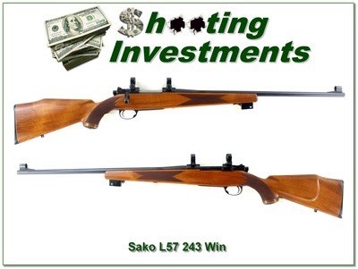 Sako L57 243 Win 23” Rifle w Rings Rare Pre L579 1958 Appears Unfired - Image 1 of 4