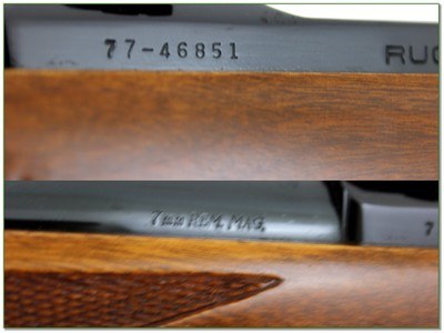Ruger M77 7mm Rem Mag Red Pad 24” Rifle w Rings 1982 Excellent - Image 4 of 4