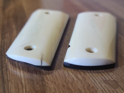 Ultra rare Narwhal Ivory 1911 grips, fracture repaired - Image 11 of 12
