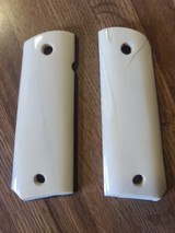 Ultra rare Narwhal Ivory 1911 grips, fracture repaired