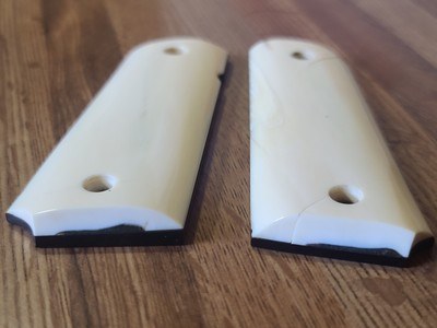 Ultra rare Narwhal Ivory 1911 grips, fracture repaired - Image 10 of 12
