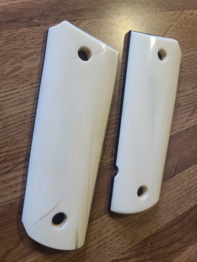 Ultra rare Narwhal Ivory 1911 grips, fracture repaired - Image 6 of 12