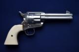 Colt SAA .45 Nickel With Ivory Grips - 1 of 12