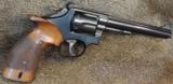  S&W 17-4, 22LR, 6in, Blue, Target trigger, hammer and custom stocks, - 1 of 4