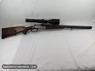 Sodia Drilling 16 / 22 Hi Power / 22 Hornet Engraved Carved Scoped 1965 Very Nice!