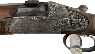 Fanzoi Double Rifle 22 Hornet / 7x65R Engraved Fancy Wood With Broken Stock - Image 14 of 25