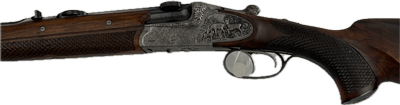 Fanzoi Double Rifle 22 Hornet / 7x65R Engraved Fancy Wood With Broken Stock - Image 4 of 25